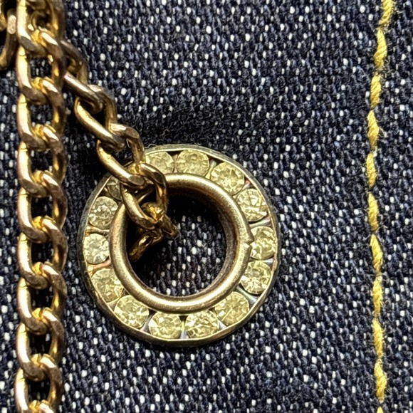 Vintage Y2K Baby Phat 13 34x32 Jeans Flare LaceUp Gold Chain ZipUp USA Made RARE - Picture 9 of 16